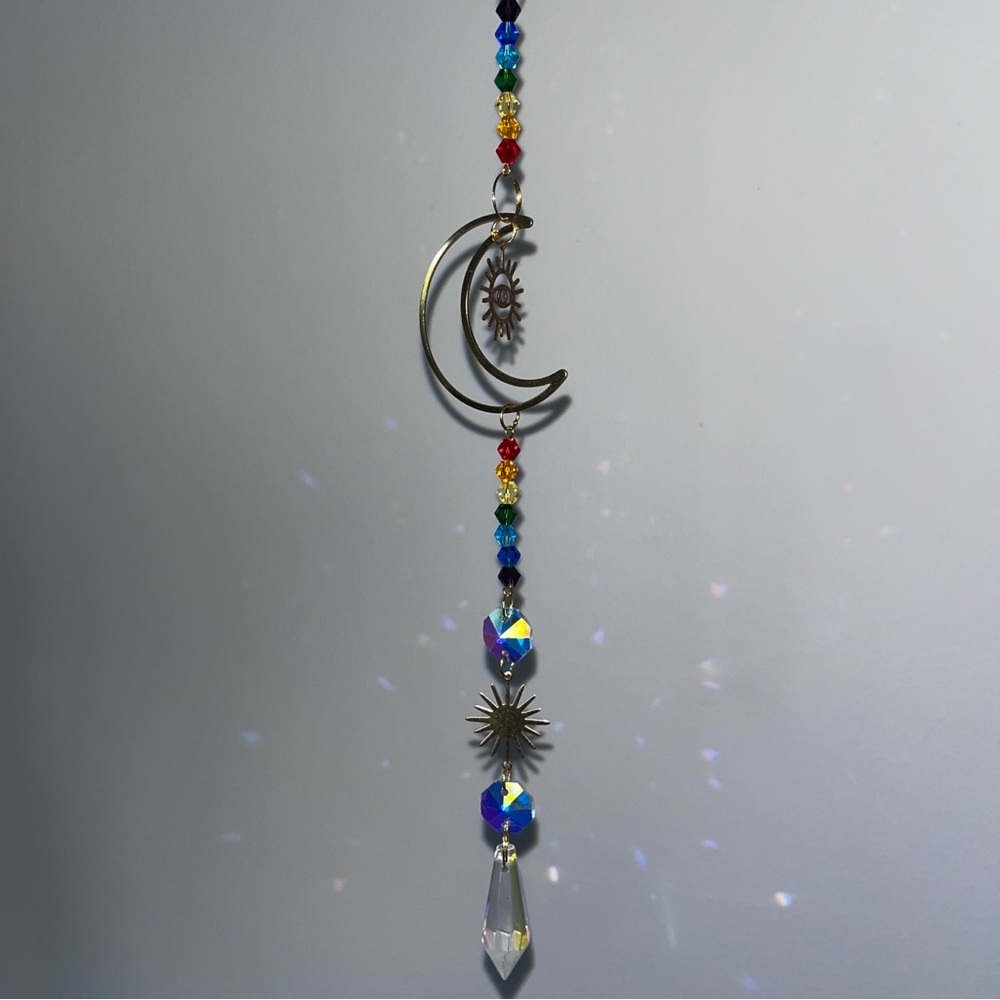 Handmade Rainbow Evil Eye Crystal Sun Catcher